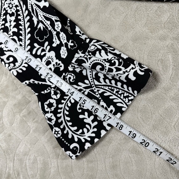 Talbots Womens Black White Paisley Sheath Dress Bell Sleeve Size 12P Petite - Picture 11 of 13